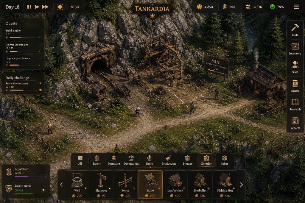 Tankardia: Silent Conquest üretim ve inşa oyun ekranı